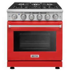 30 inch 5 burners Convection Oven Freestanding Natural Gas Range Red