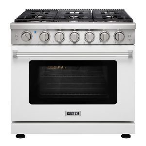 36-in 6 burners 6-cu ft Convection Oven Freestanding Natural Gas Range White