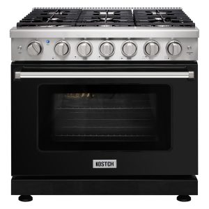36-in 6 burners 6-cu ft Convection Oven Freestanding Natural Gas Range Black