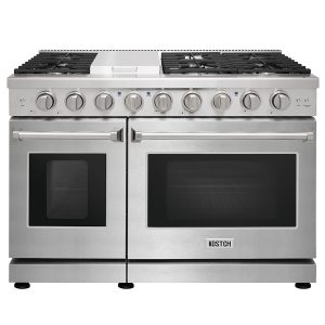 48-in 7 burners 4.6-cu ft / 2.2-cu ft Convection Oven Freestanding Double Oven Gas Range Stainless steel