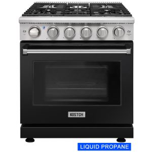 30 inch 5 burners Convection Oven Freestanding Liquid Propane Gas Range  Black