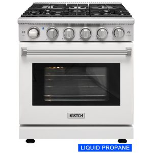 30 inch 5 burners Convection Oven Freestanding Liquid Propane Gas Range  White
