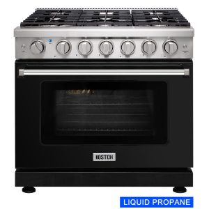 36-in 6 burners 6-cu ft Convection Oven Freestanding Liquid Propane Gas Range Black