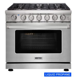 36-in 6 burners 6-cu ft Convection Oven Freestanding Liquid Propane Gas Range Stainless steel