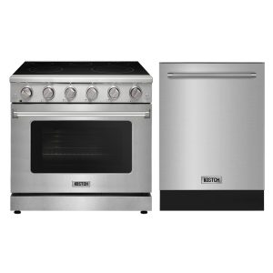 36″ Electric Range & 24″ Built-In Dishwasher Kitchen Appliance Sets – Stainless Steel