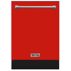 24-in Top Control Built-in Dishwasher With Third Rack (Red), 47-Decibel Very Quiet Sound Level